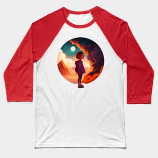 The Mountain and a Cute Little Girl Baseball T-Shirt